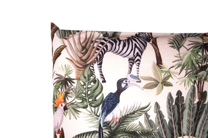 Set 2 federe coppia di federe bifaccia doubleface stampa digitale cotone Made in Italy GIUNGLA/SALVIA