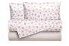 Completo letto lenzuola federe bifaccia double face stampa digitale in cotone made in italy FIORELLINI/PANNA