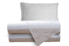 Completo letto lenzuola raso spigato rigato BIANCO