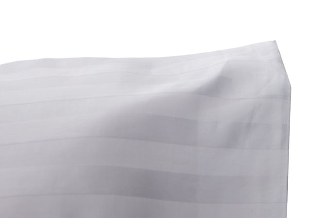 Completo letto lenzuola raso spigato rigato BIANCO