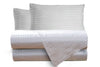 Completo letto lenzuola raso spigato rigato BIANCO