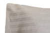 Completo letto lenzuola raso spigato rigato CREMA