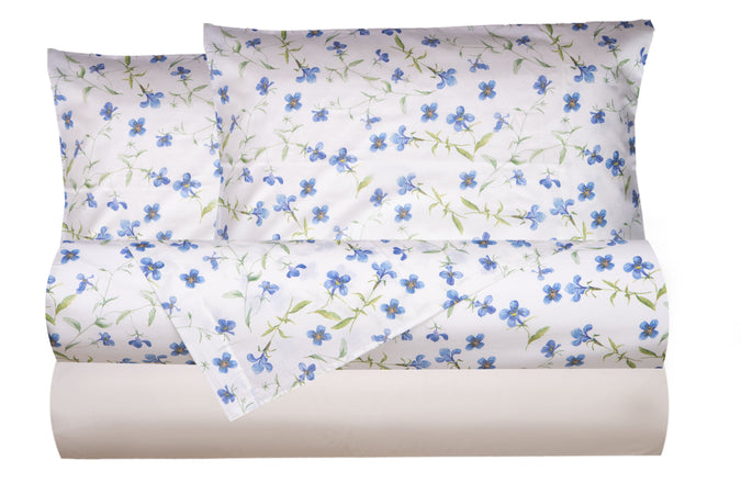 Completo letto lenzuola federe bifaccia double face stampa digitale in cotone made in italy RICORDI/PANNA