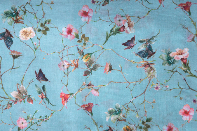 Set 2 federe coppia di federe bifaccia doubleface stampa digitale 100% cotone Made in Italy RISVEGLIO DI PRIMAVERA/PANNA