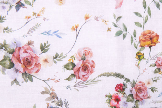 Completo letto lenzuola federe bifaccia double face stampa digitale in cotone made in italy SOTTOBOSCO/BIANCO