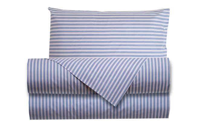 Completo letto lenzuola federe letto stampa fantasia 100% cotone Made in Italy RIGA MINI  AZZURRO - SmartDecoHome
