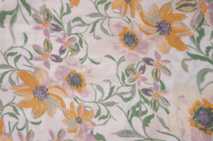 Completo letto lenzuola stampato stampa fantasia in raso di puro di cotone made in Italy MATRIMONIALE MAGNOLIE GIALLE - Vanita di raso