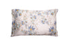 Completo letto lenzuola stampato stampa fantasia in raso di puro di cotone made in Italy MATRIMONIALE MAGNOLIE AZZURRO - Vanita di raso