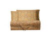 Completo letto lenzuola stampato stampa fantasia in raso di puro di cotone made in Italy MATRIMONIALE CACHEMIRE DORATO - Vanita di raso