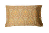 Completo letto lenzuola stampato stampa fantasia in raso di puro di cotone made in Italy MATRIMONIALE CACHEMIRE DORATO - Vanita di raso