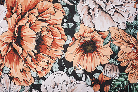 Completo letto lenzuola stampato stampa fantasia in raso di puro di cotone made in Italy Matrimoniale Clementina