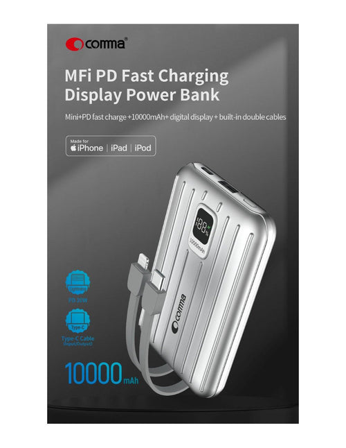 Power Bank Certificato MFI cavi Lightning e Tipo-C 4800 mah
