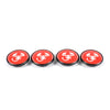 SET 4 Tappi coprimozzo ROSSO FIAT 500 ABARTH FIAT PUNTO Cerchi in Lega Coprimozzo da 60 mm Borchie compatibili