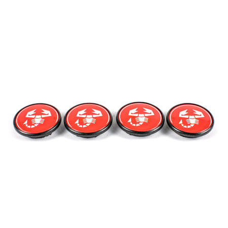SET 4 Tappi coprimozzo ROSSO FIAT 500 ABARTH FIAT PUNTO Cerchi in Lega Coprimozzo da 60 mm Borchie compatibili