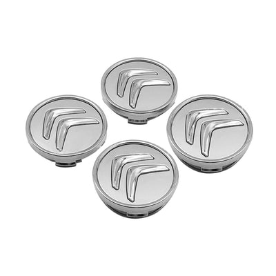 Set 4 Coprimozzo Compatibile Citroen Tappi 60mm Cromato Argento C1 C3 C4 C5 C6 DS3 Berlingo Jumpy Jumper