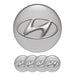 Set 4 Tappi Coprimozzo Borchie Grigio Argento Borchie 60mm Compatibili Hyundai Tucson Santafè Kona Azera Elantra Veloster
