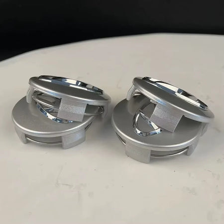 Set 4 Tappi Coprimozzo Borchie Grigio Argento Borchie 60mm Compatibili Hyundai Tucson Santafè Kona Azera Elantra Veloster