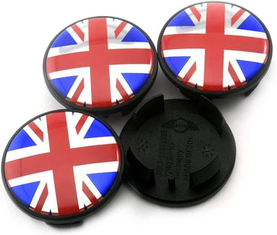 4 Coprimozzo Tappi MINI 54 mm Compatibile Mini COOPER ONE COUNTRYMAN BANDIERA JACK UK ROSSO
