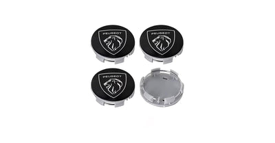 4 Coprimozzo Compatibile Peugeot Tappi 60mm Nero 106 107 206 207 306 307 507 Expert Boxer Partner