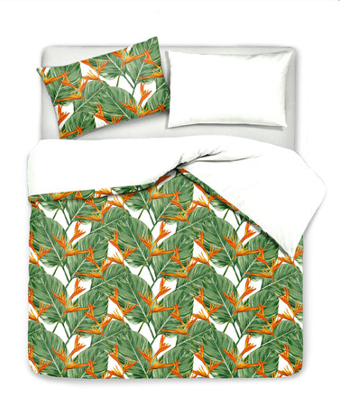 Set Copripiumino federe bifaccia Doubleface parure Copripiumino Stampa Digitale Cotone Made in Italy AFRICA/BIANCO