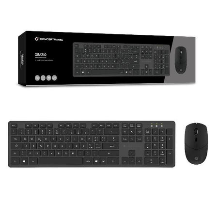 TASTIERA+MOUSE WIRELESS BK 1600 DPI 105 TASTI