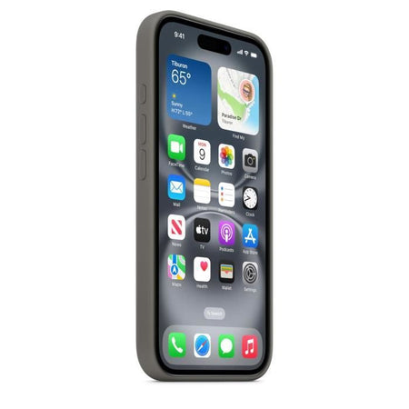 APPLE iPhone 16 - Custodia in silicone con MagSafe - Grigio pietra