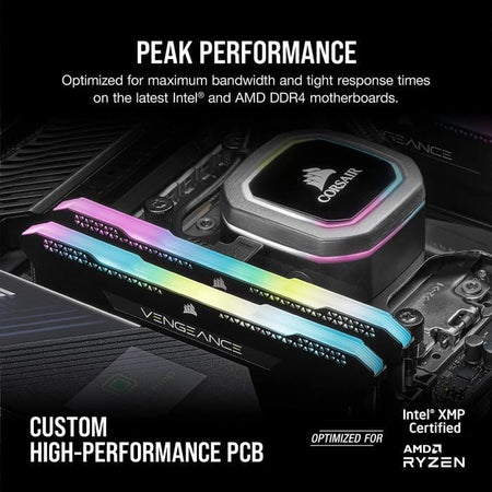 Memoria per PC CORSAIR DDR4 - VENGEANCE RGB PRO - 16 GB (2x8 GB) - 3600 Mhz - CAS 18 - Nero (CMH16GX4M2D3600C18)