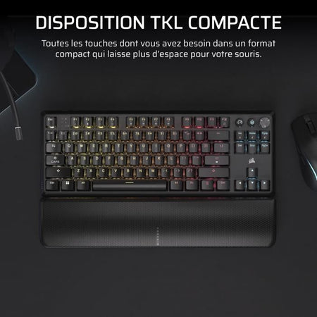 Tastiera da gioco - CORSAIR - K70 Core TKL Wireless - RGB, interruttori MLX Red v2