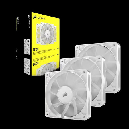 Confezione da 3 ventole PWM da 120 mm - CORSAIR - RS120 - Bianco