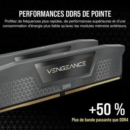Memoria RAM - CORSAIR - Vengeance DDR5 RAM 64 GB (2x32 GB) 5600 MHz CL40 AMD EXPO iCUE compatibile - Grigio (CMK64GX5M2B5600Z40)