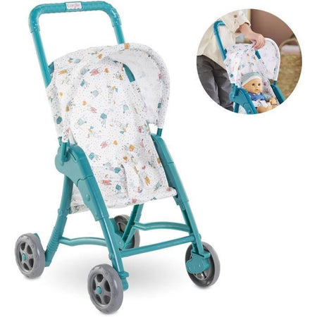 Passeggino Orsetto - COROLLE - 30 cm Accessorio bebè - Blu - Dai 18 mesi