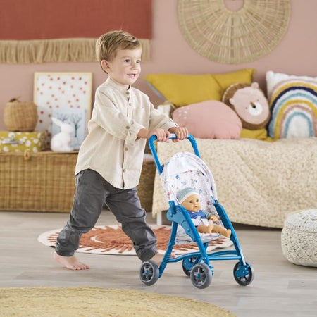 Passeggino Orsetto - COROLLE - 30 cm Accessorio bebè - Blu - Dai 18 mesi