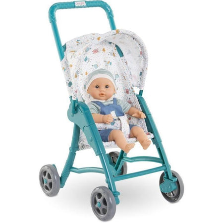 Passeggino Orsetto - COROLLE - 30 cm Accessorio bebè - Blu - Dai 18 mesi