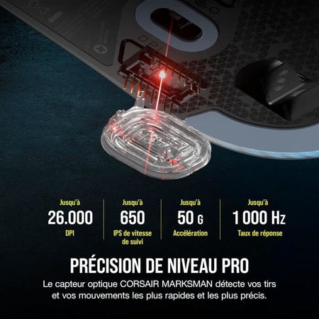 Mouse da gioco wireless - CORSAIR - M75 Wireless - Ambidestro, RGB