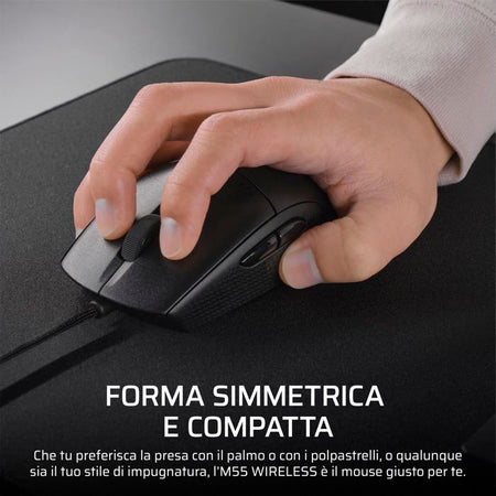 Mouse da gioco cablato - CORSAIR - M55 Cablato - 16.000 DPI - Ergonomico - Retroilluminazione RGB