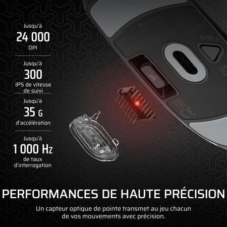 Mouse da gioco wireless - CORSAIR - M55 Wireless - Nero, simmetrico