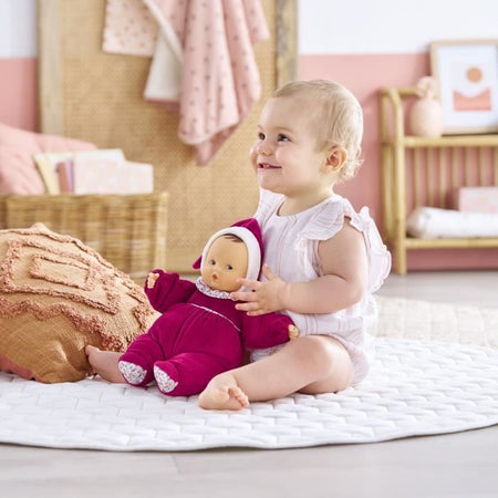 Doudou - COROLLE - Babipouce Rose Grenadine - 28 cm - profumo di vaniglia - dalla nascita