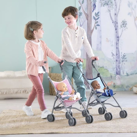 Accessorio bebè - COROLLE - Passeggino in canna rosa per bambino da 30, 36 e 42 cm - Dai 3 anni in su