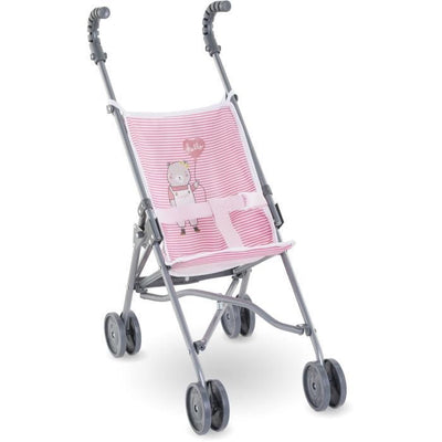 Accessorio bebè - COROLLE - Passeggino in canna rosa per bambino da 30, 36 e 42 cm - Dai 3 anni in su