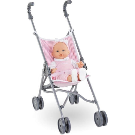 Accessorio bebè - COROLLE - Passeggino in canna rosa per bambino da 30, 36 e 42 cm - Dai 3 anni in su