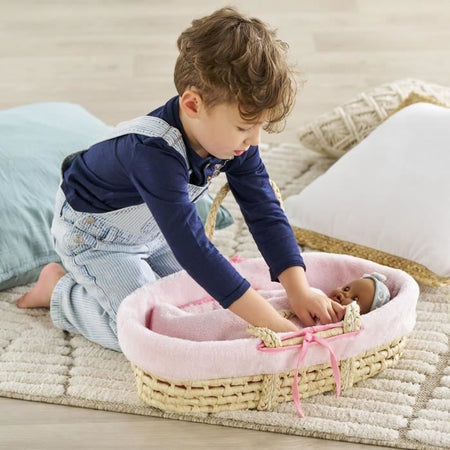 Accessori per bambole - COROLLE - Set culla in peluche rosa - per bambole da 36 e 42 cm - da 3 anni