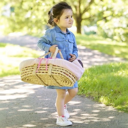 Accessori per bambole - COROLLE - Set culla in peluche rosa - per bambole da 36 e 42 cm - da 3 anni