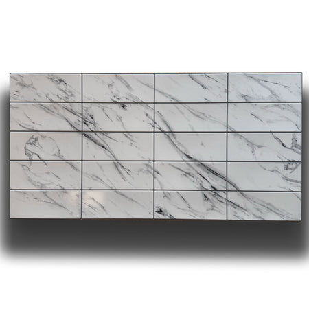 Pannelli 3D Rivestimento a parete in PVC effetto MARMO CARRARA 95x48cm Realistici, isolanti, idrorepellenti.