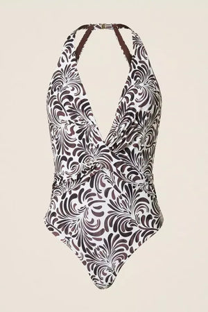 Costume intero con stampa foglie | TWINSET
