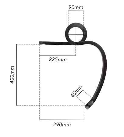 Molla sinistra per coltivatore 20x20mm