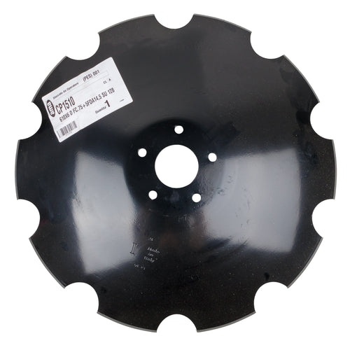Disco frangizolle dentato base piana Ø 610mm sp.6mm con fori svasati