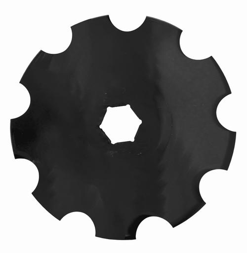 Disco frangizolle dentato con ø 460mm spessore 3mm e foro esagonale di 67mm