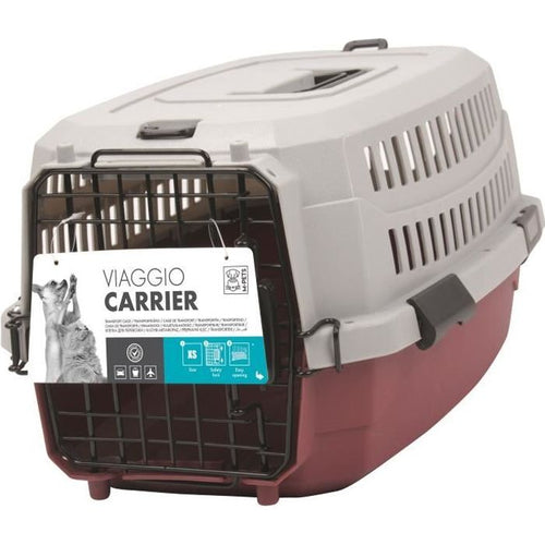 M-PETS Custodia da viaggio Viaggio Carrier S - 58,4x38,7x33cm - Bordeaux e grigio - Per cane e gatto