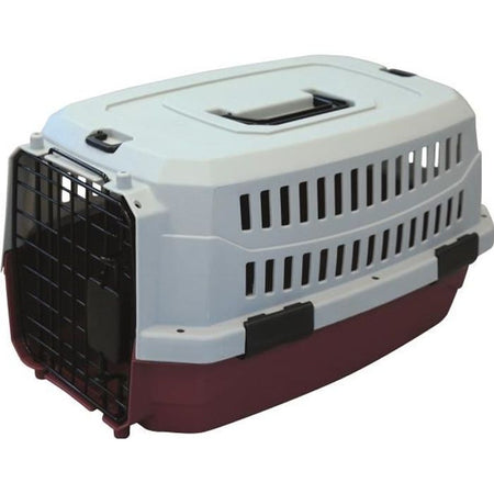 M-PETS Custodia da viaggio Viaggio Carrier M - 68x47,6x45cm - Bordeaux e grigio - Per cane