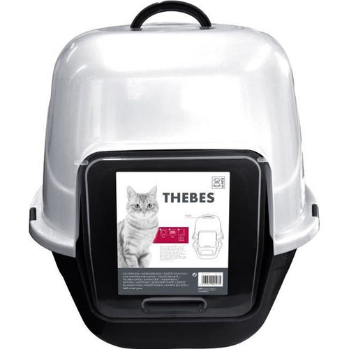 Toilette MPETS Tebe - 62x53x58 cm - Bianco e nero - Per gattini